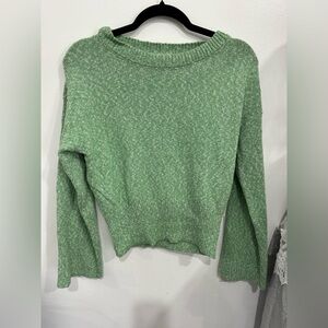 Hem & Thread Mint Green Cropped Crewneck Sweater